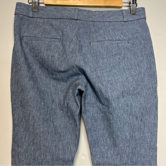 Banana Republic Sloan Texture Mid-Rise Pants in Blue Grey Cotton Viscose, 6 - Picture 7 of 13